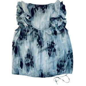 Banana Republic Y2K Silk Flutter Sleeve Blouse Size Large